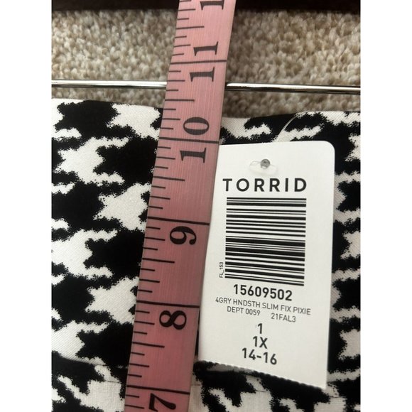 Torrid Slim Fix Houndstooth High Rise Pull On Pixie Work Pant Size 1XL - Picture 6 of 8